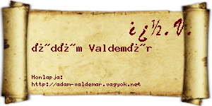 Ádám Valdemár névjegykártya